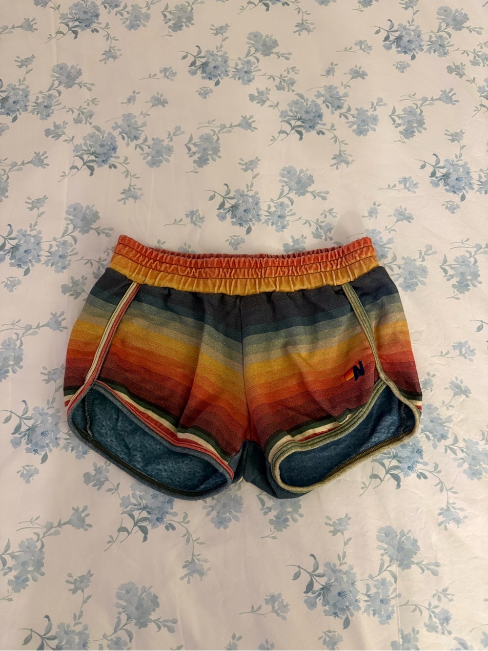 Aviator Nation Sunset Stripe Sweat Shorts - Multicolor